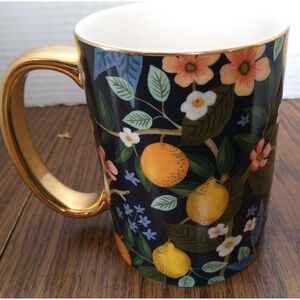 Rifle Paper Co. Orange And Lemons Gold Handle Coffee Cup